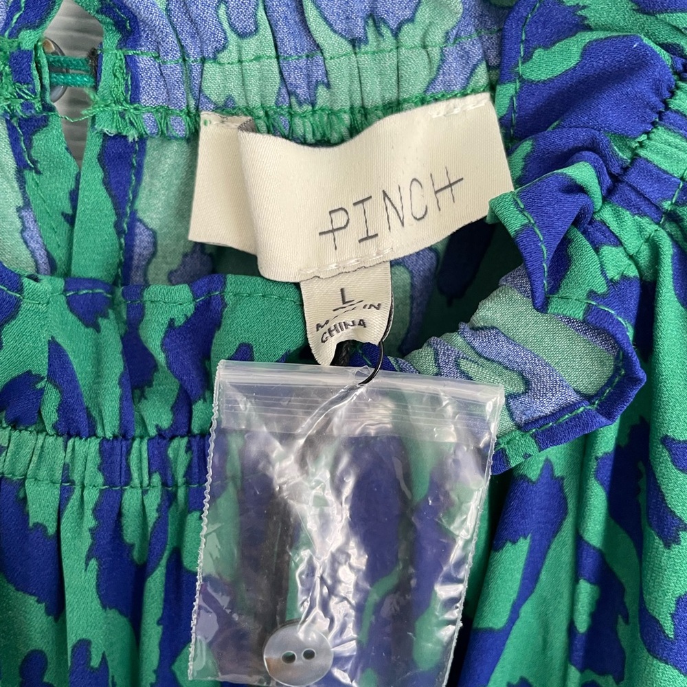 Pinch green and blue leopard print mock flutter tier maxi dress - Picture 3 of 5